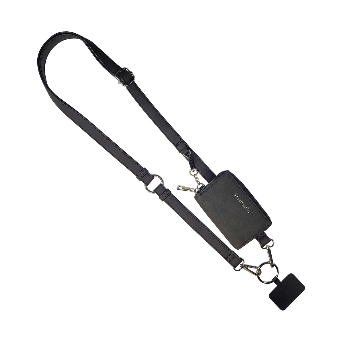 Clip & Go Phone Strap with Pouch – Brushed Vegan Leather