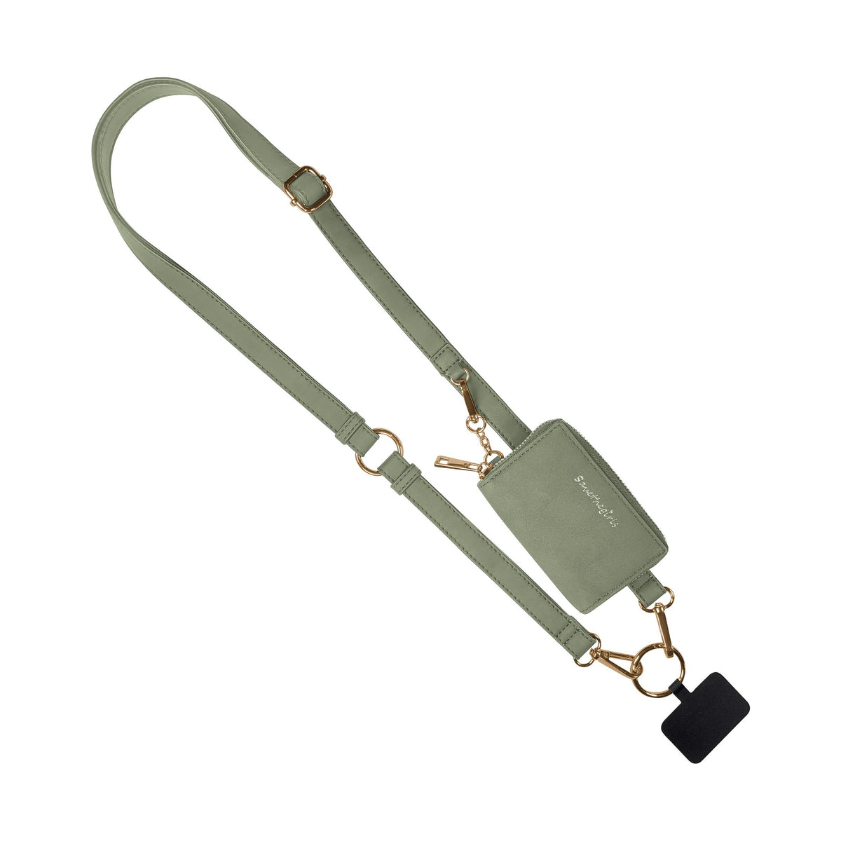 Clip & Go Phone Strap with Pouch – Brushed Vegan Leather