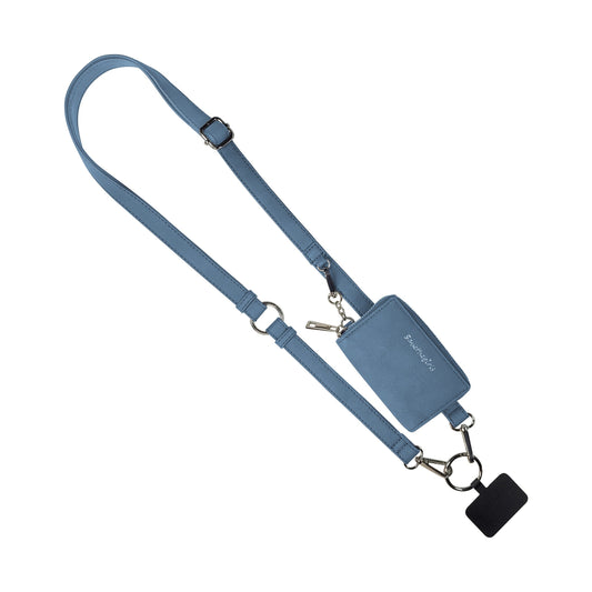 Clip & Go Phone Strap with Pouch – Brushed Vegan Leather