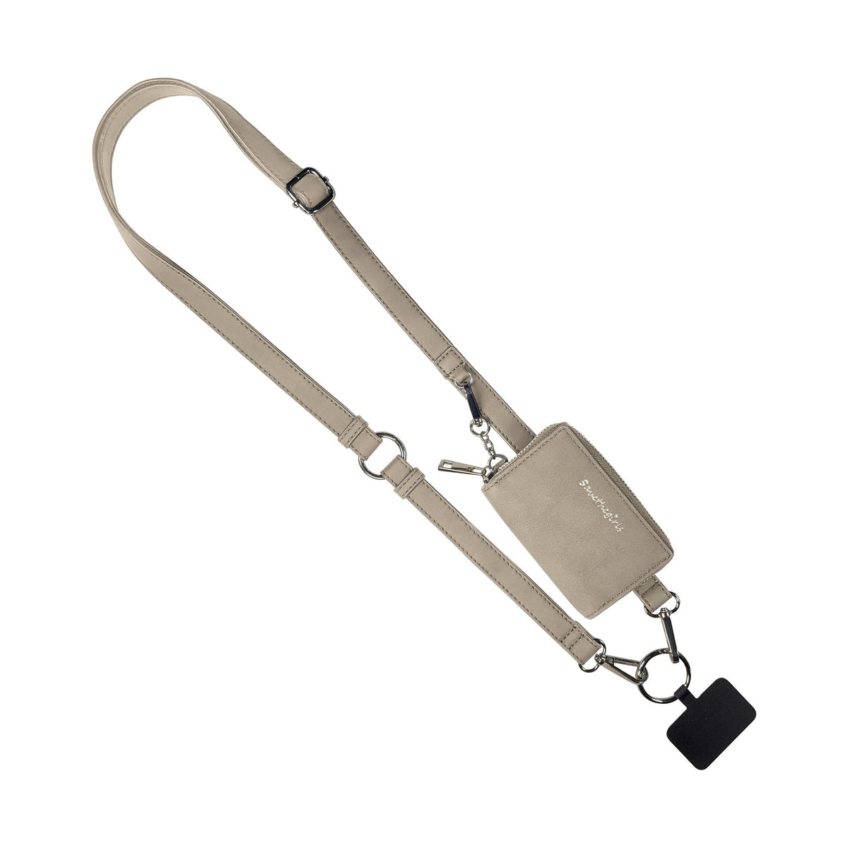 Clip & Go Phone Strap with Pouch – Brushed Vegan Leather