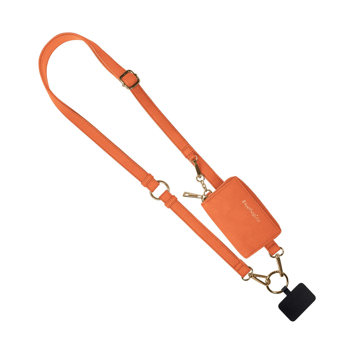 Clip & Go Phone Strap with Pouch – Brushed Vegan Leather