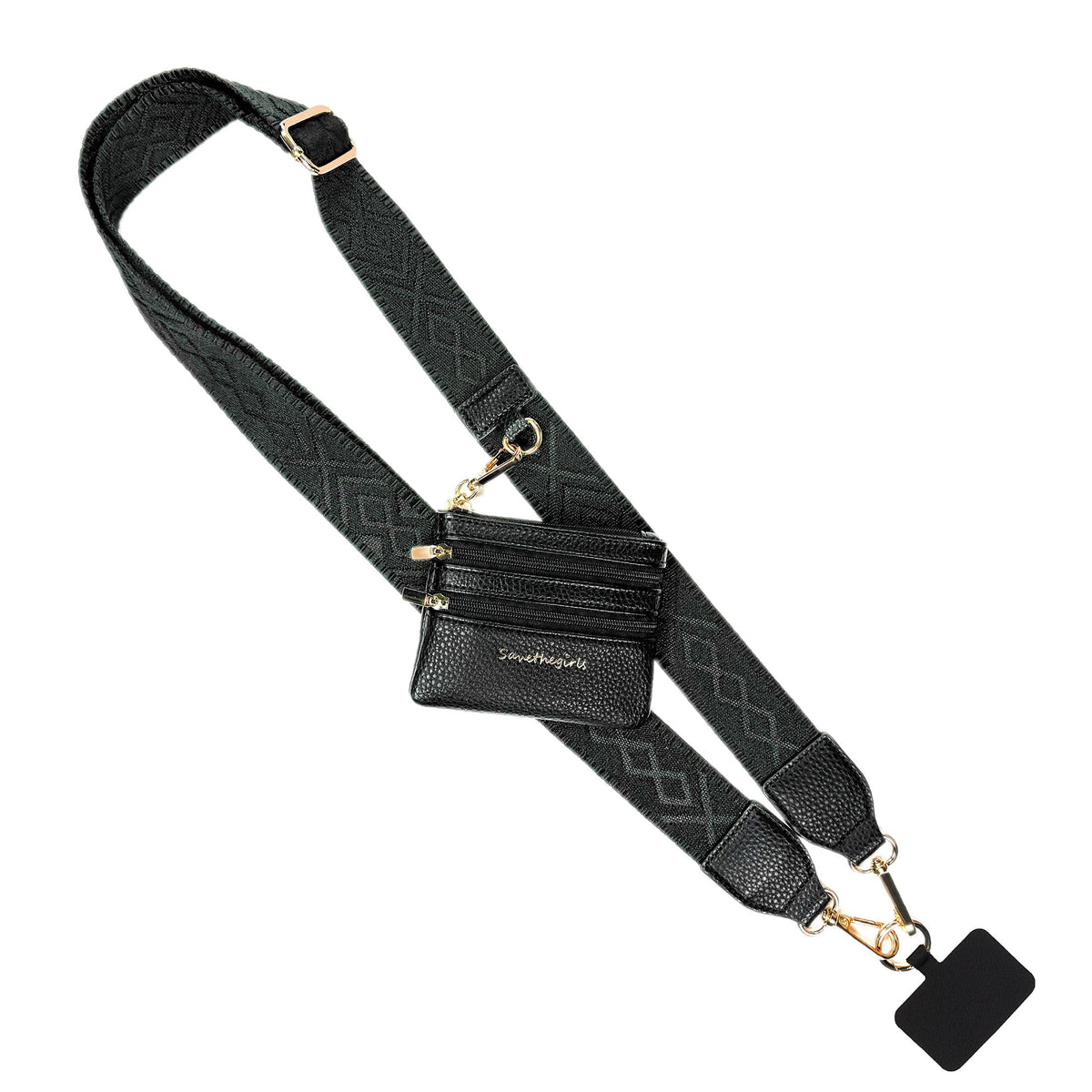 Clip & Go Phone Strap with Zippered Pouch – Classic
