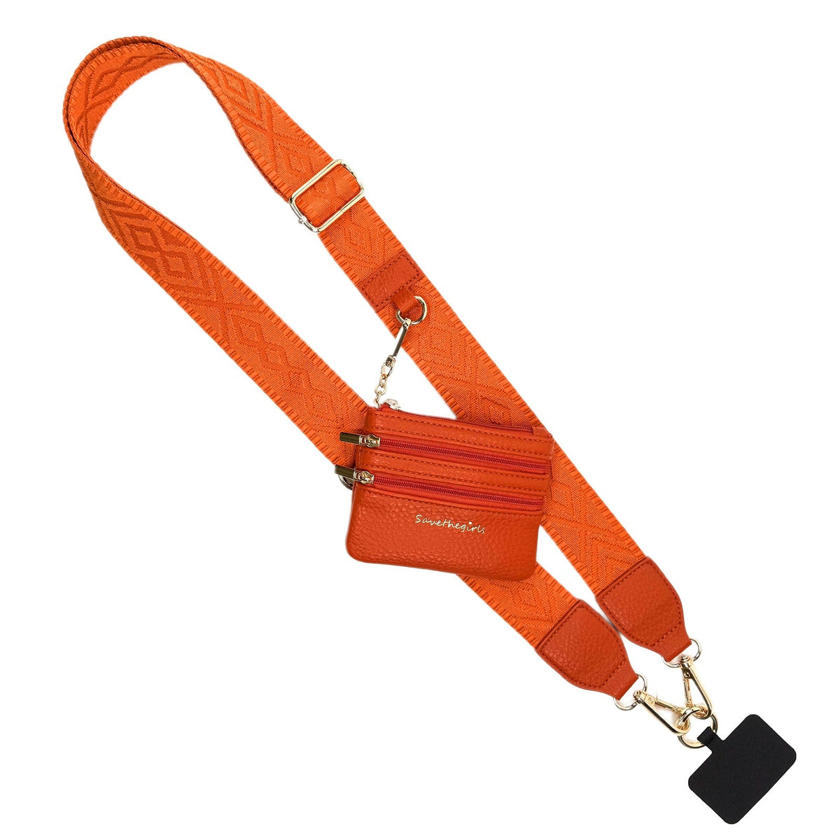 Clip & Go Phone Strap with Zippered Pouch – Classic