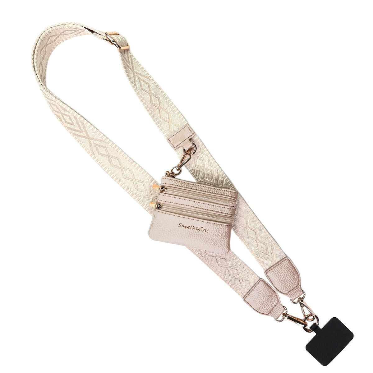 Clip & Go Phone Strap with Zippered Pouch – Classic