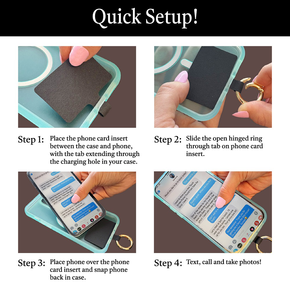 Clip & Go Phone Strap with Pouch – Solid Collection