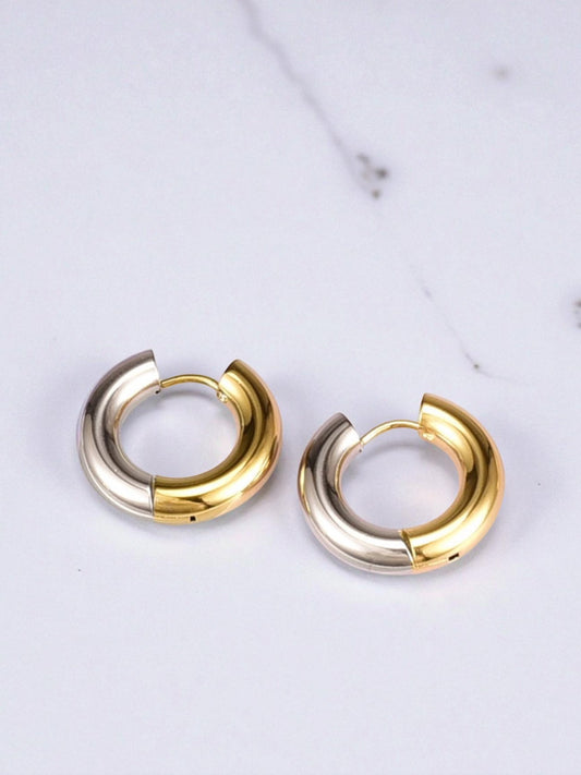 Vero Two-Tone Hoop Earrings