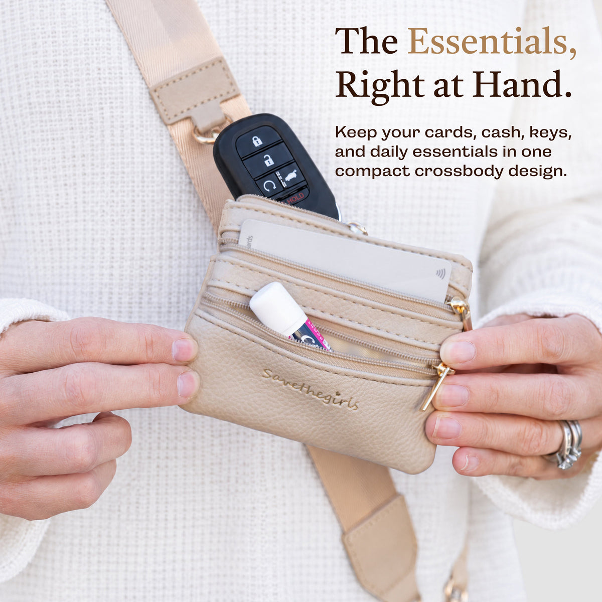 Clip & Go Phone Strap with Pouch-Neutral Collection