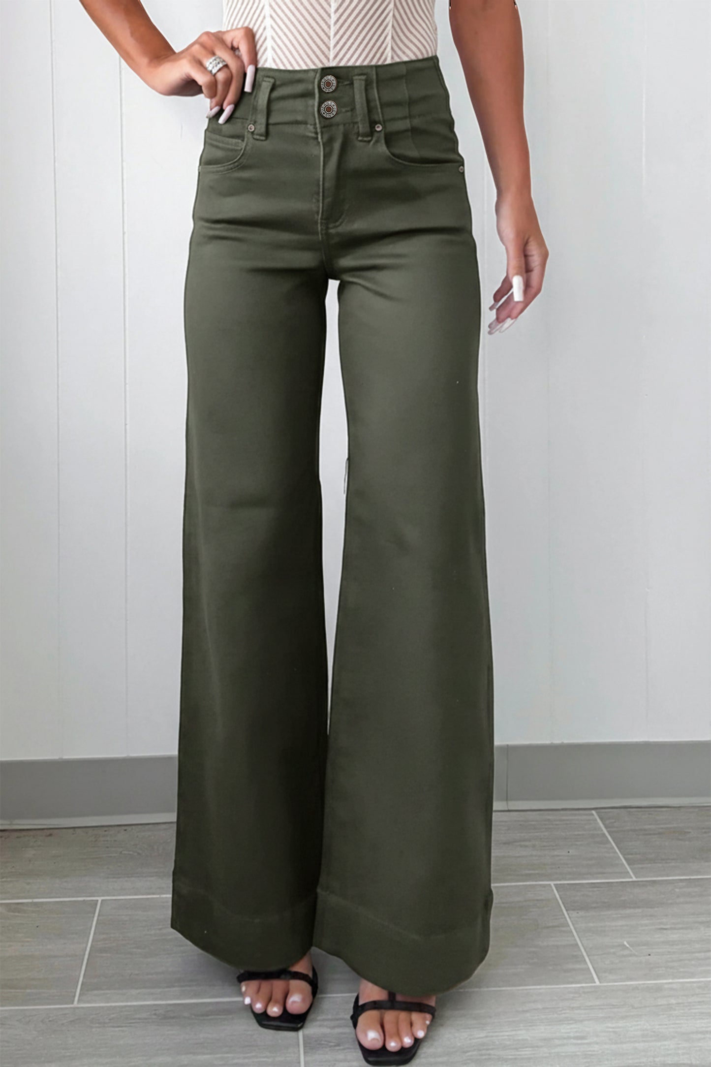 Black High-Waist Wide Leg Jeans