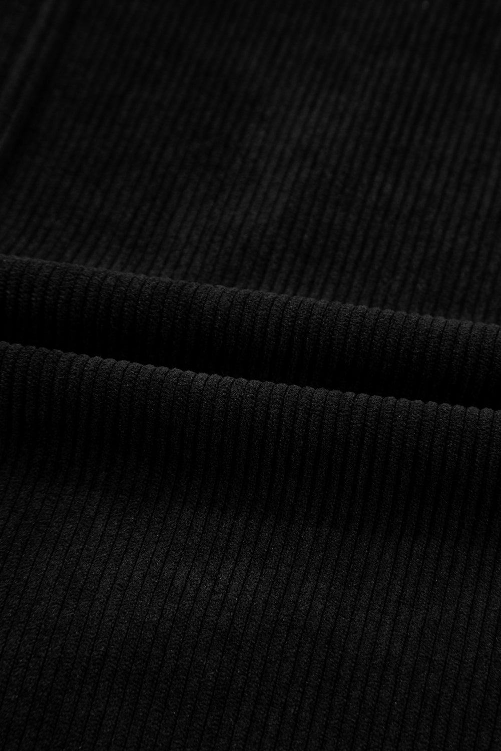 Black Exposed Seam Corduroy Mini Dress