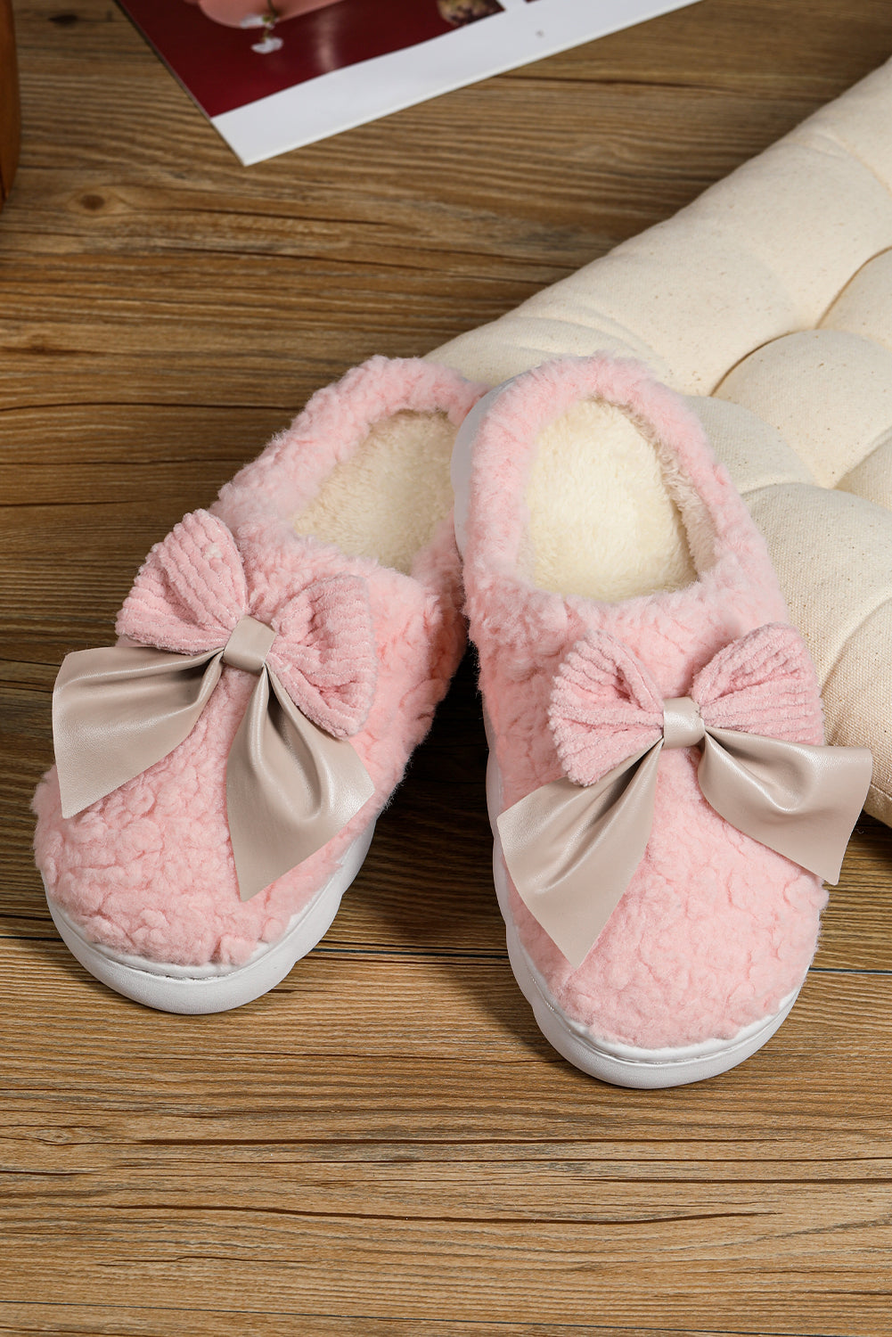 Bowknot Plush  Slippers
