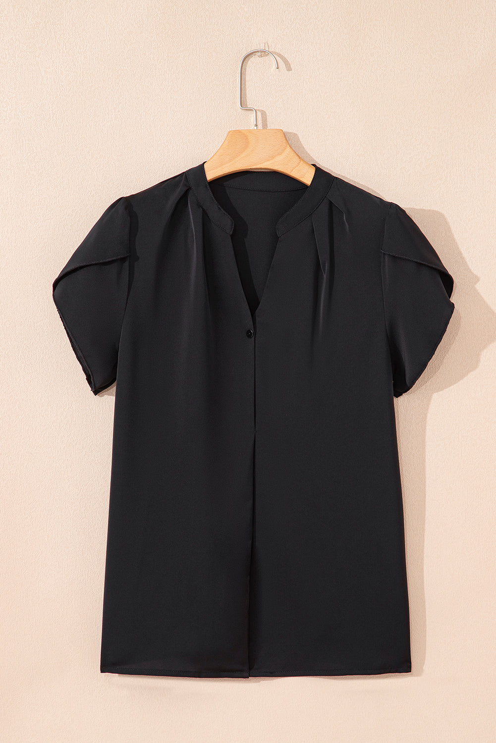 Black Petal Sleeve Blouse