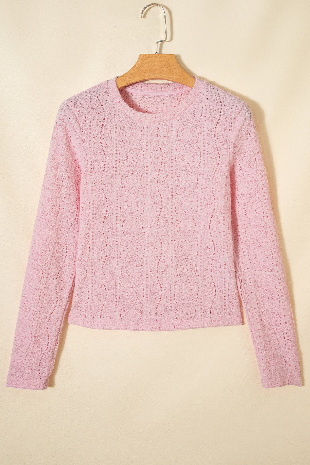 Pink Sheer Lace Crop Top