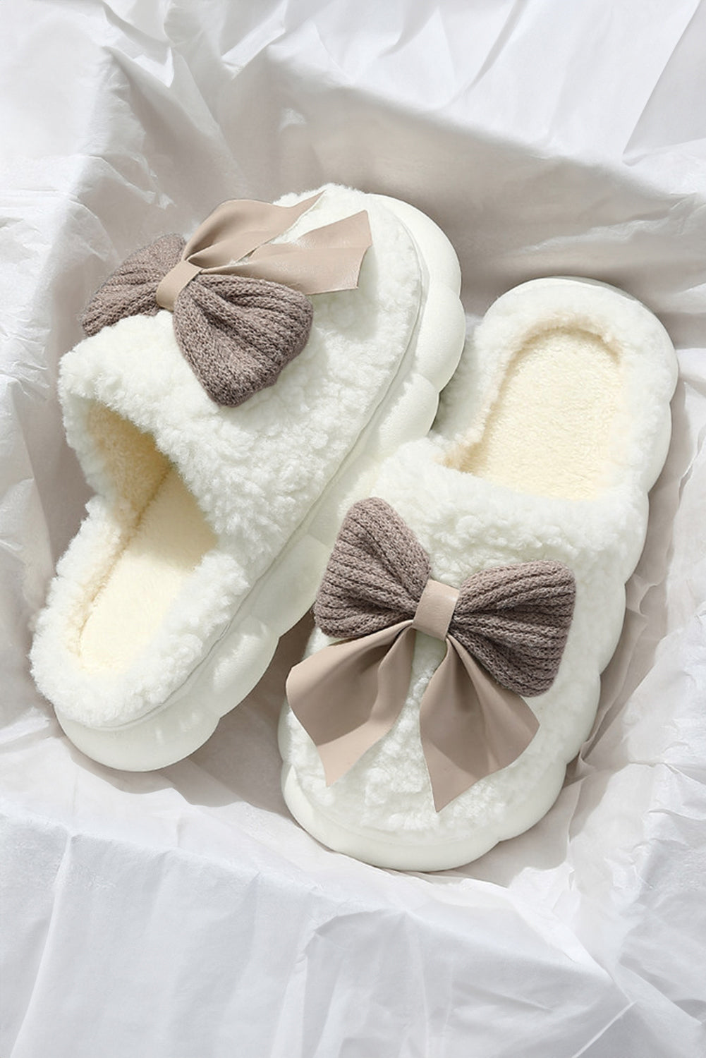 Bowknot Plush  Slippers