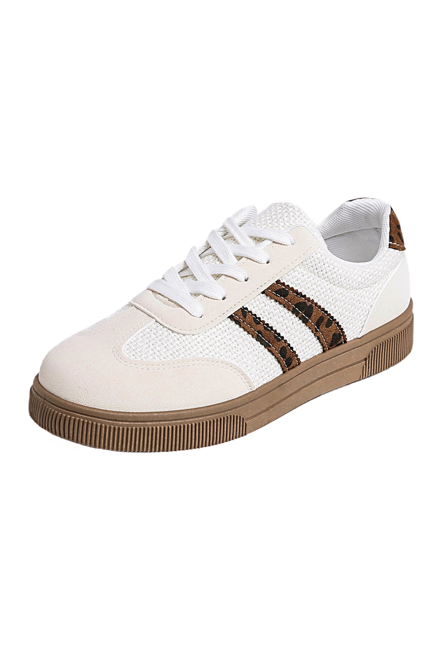 White Leather Leopard Sneakers