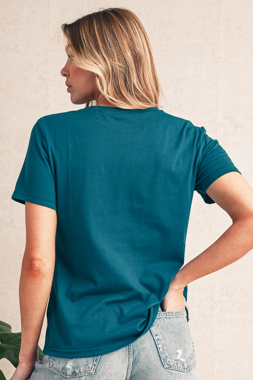 Modern Grey Solid Color Round Neck T Shirt