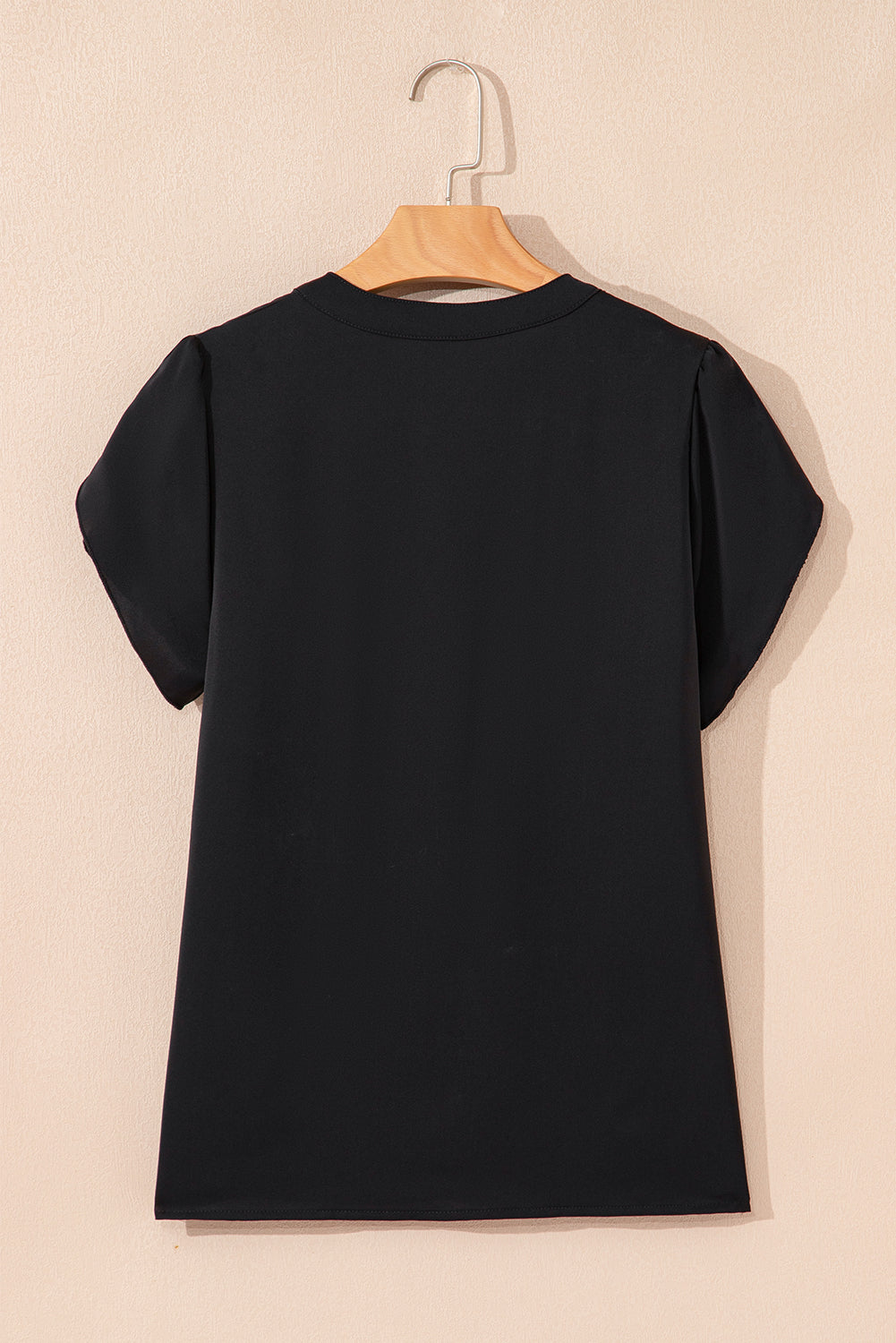 Black Petal Sleeve Blouse