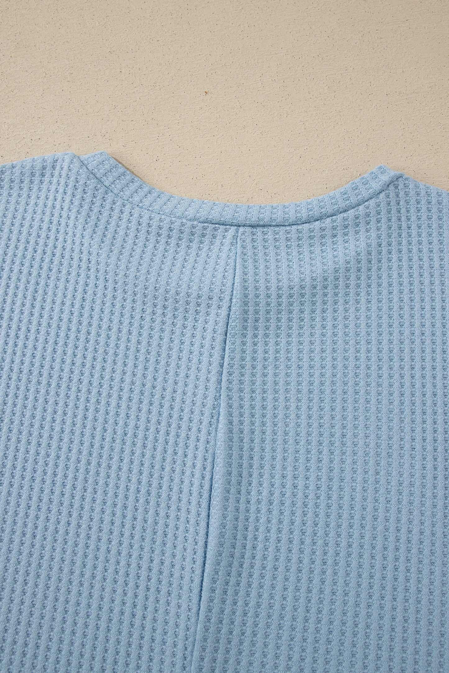 Short Sleeve Waffle Knit Oversized Casual Top