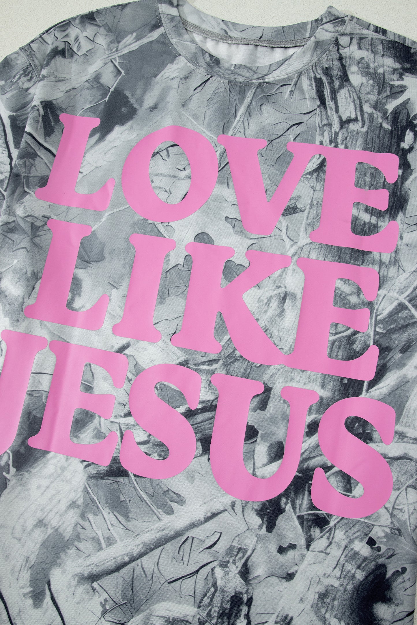 LOVE LIKE JESUS Camo Print Relaxed Fit Tee