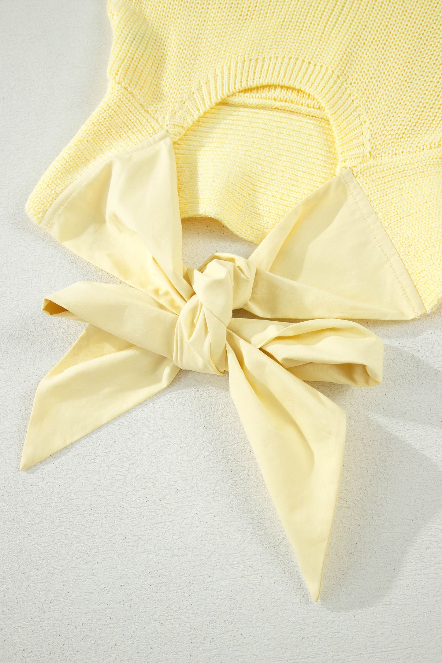 Yellow Cream Tie-Back Knit Tank