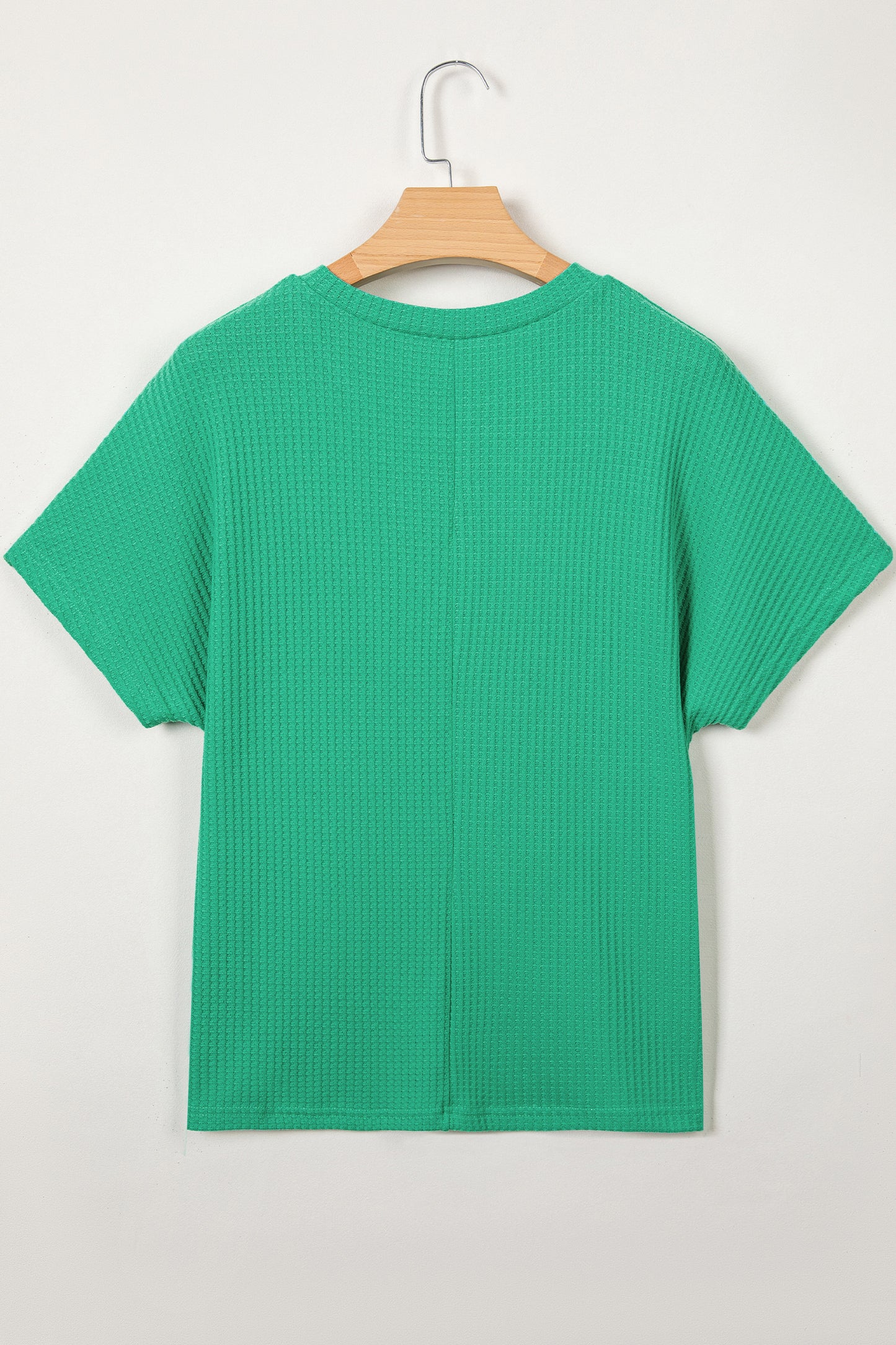 Short Sleeve Waffle Knit Oversized Casual Top