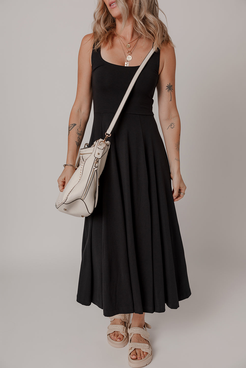 Scoop Neck Sleeveless High Waist Maxi Dress