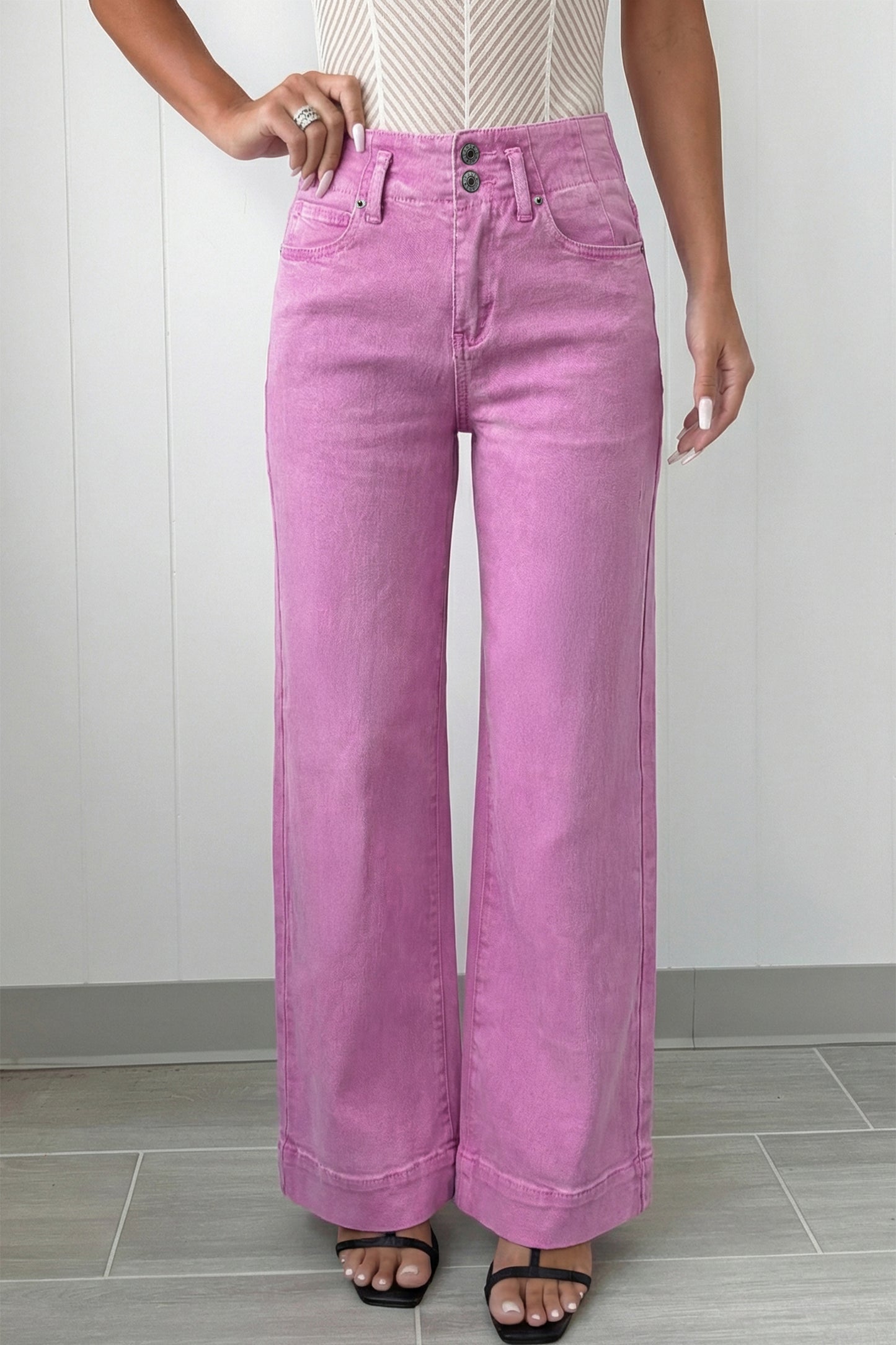 Black High-Waist Wide Leg Jeans