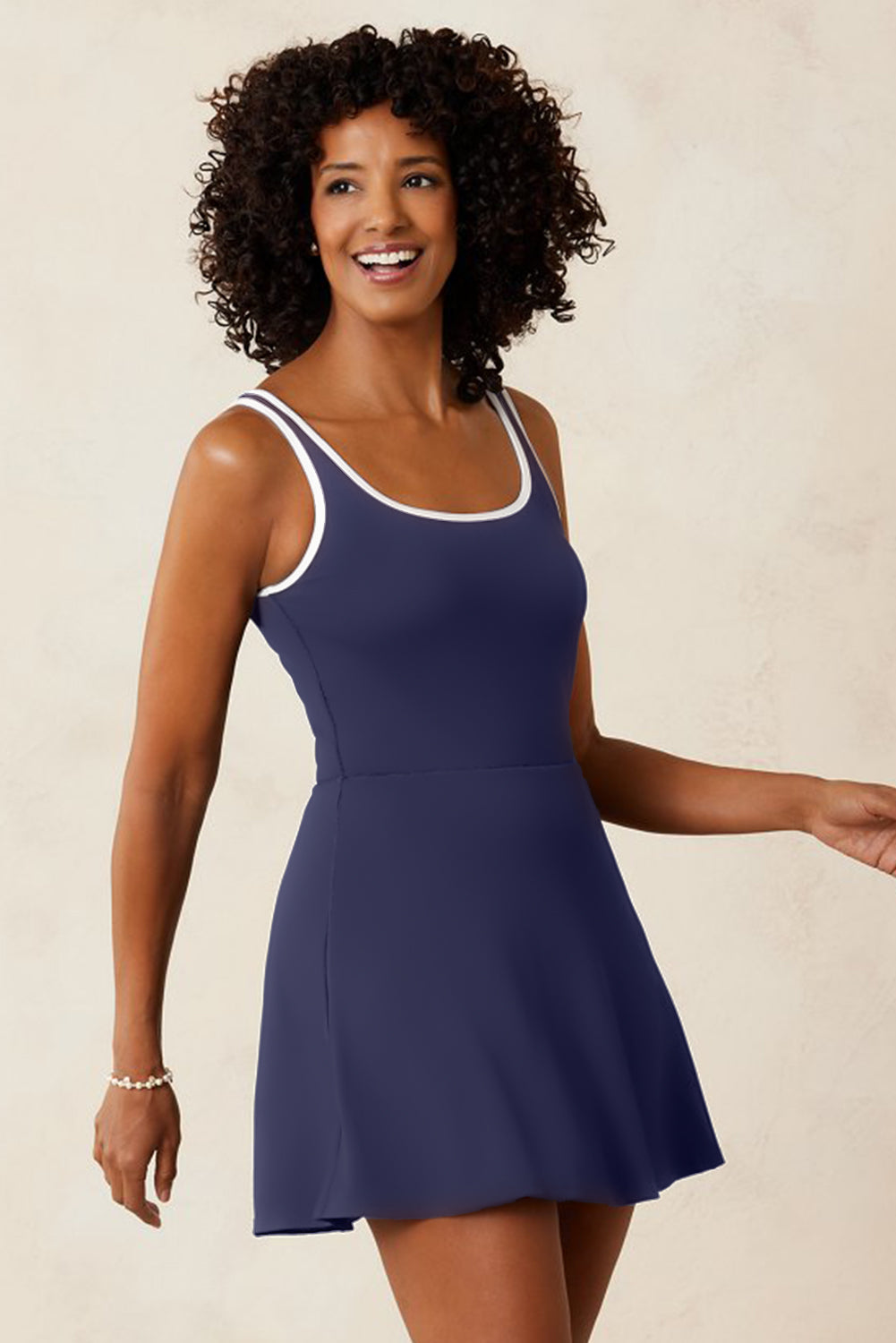High Waist One Piece Swim Dress