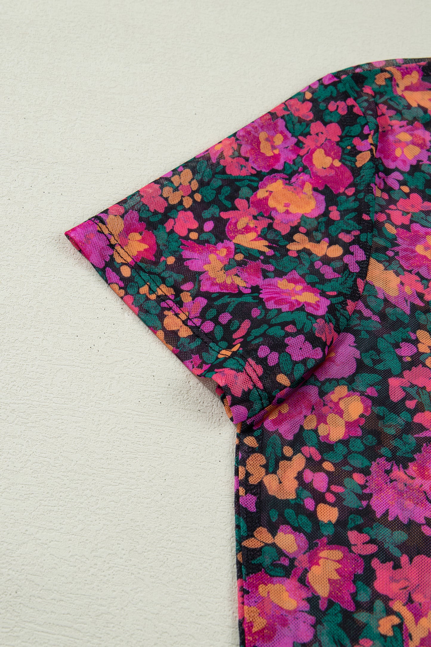Floral Printed Mesh Top