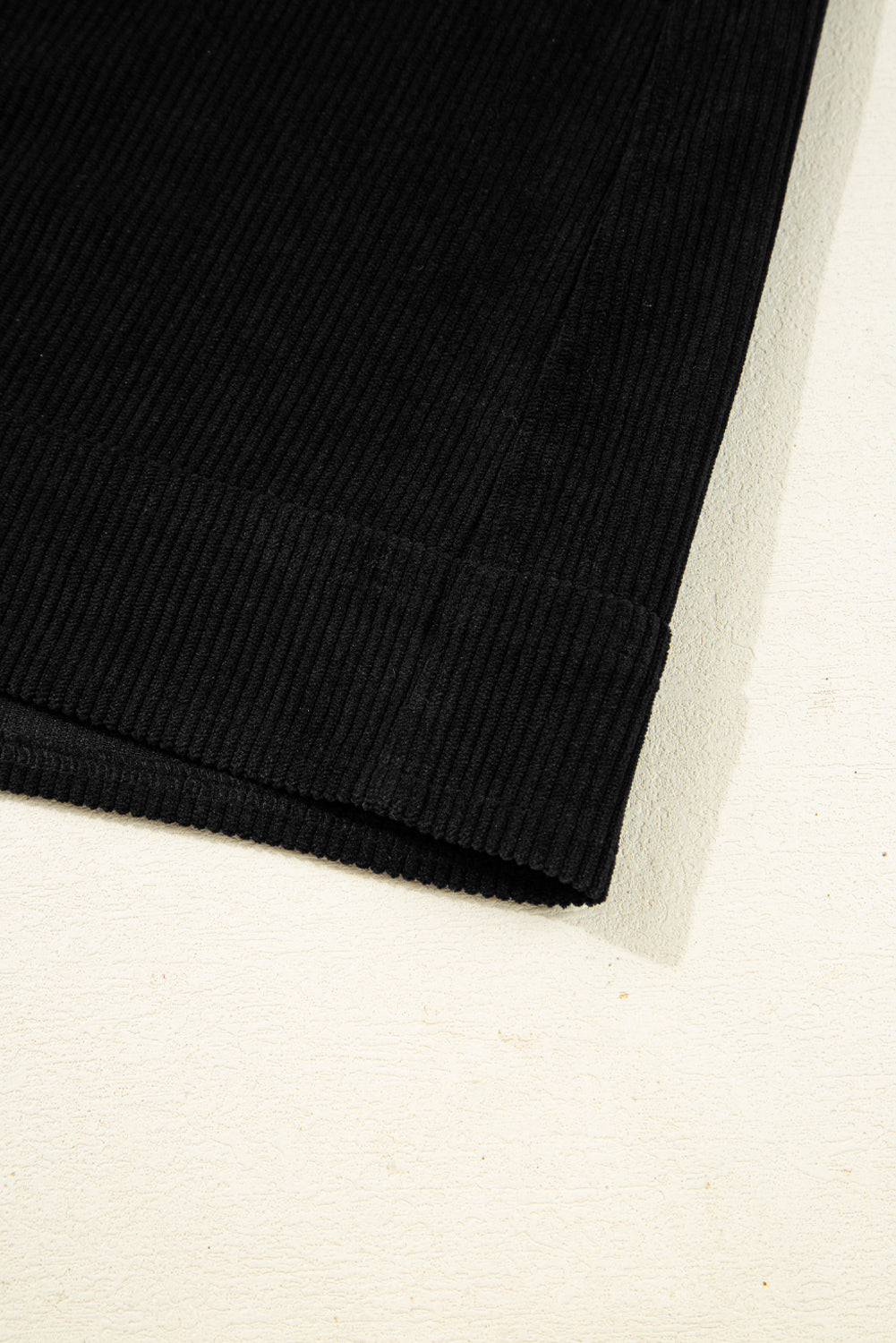 Black Exposed Seam Corduroy Mini Dress