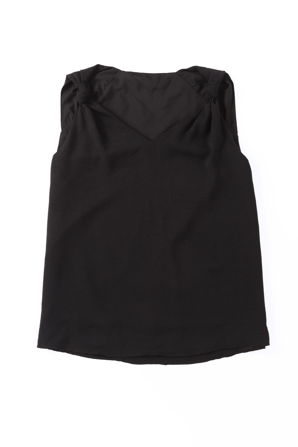 Knotted Shoulder V-Neck Sleeveless Top