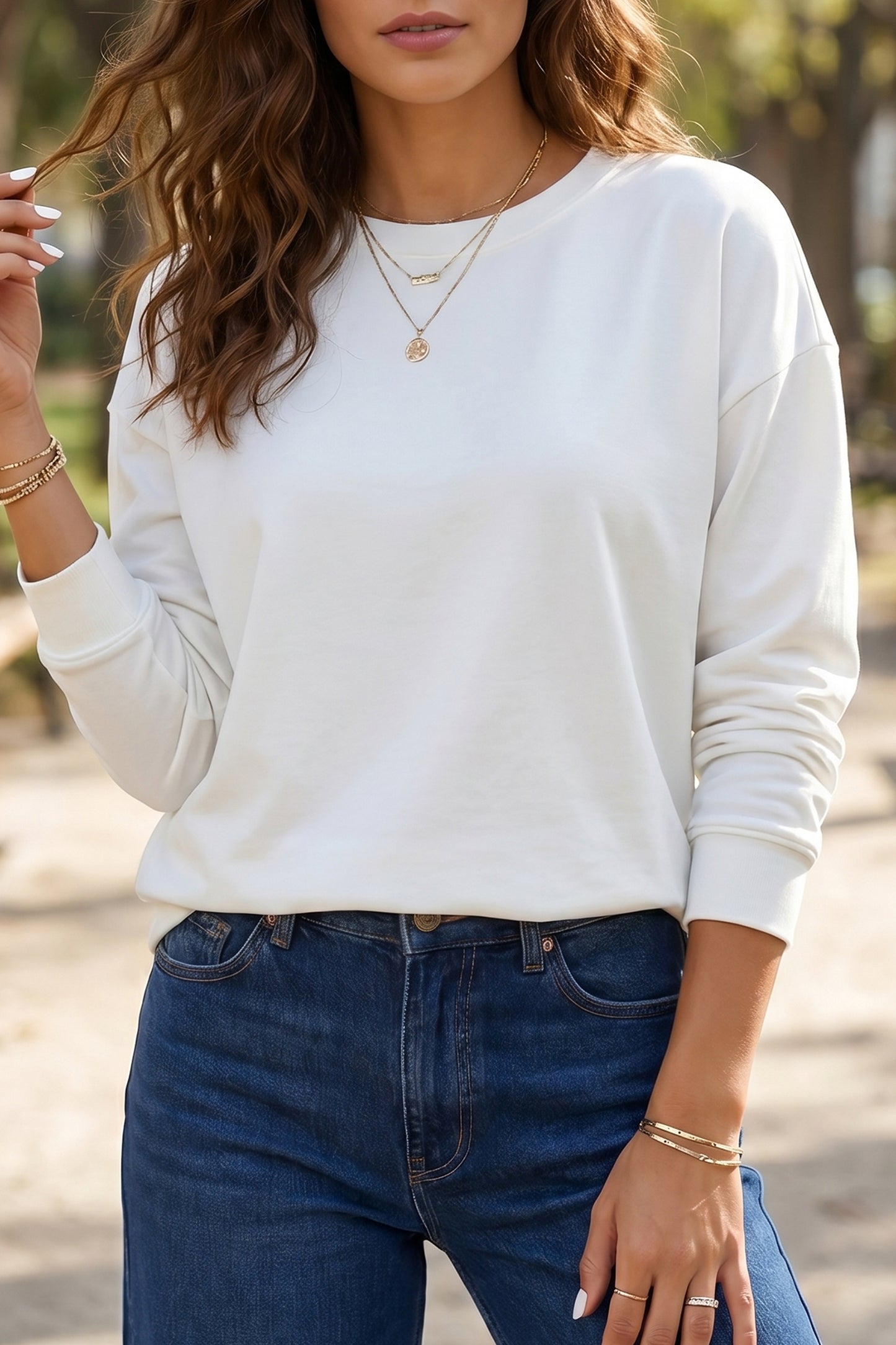 Drop Shoulder Long Sleeve Top