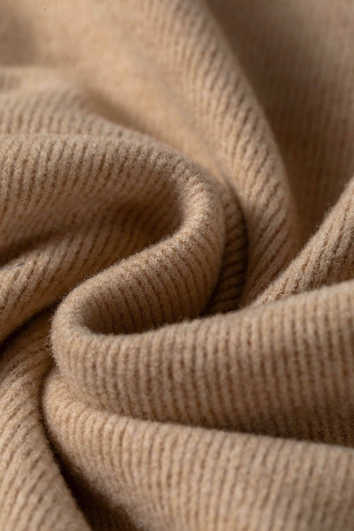 Light French Beige Ribbed Top & Wide-Leg Pants Set